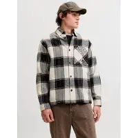 Jack & Jones Camisa 'JJEJackson' marrón / negro / negro moteado / blanco