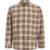 Jack & Jones Camisa 'JJEField' beige / chocolate / negro / blanco