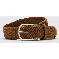 Selected Diseño Trenzado Cinturón Hombres Marrón 110