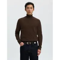 Selected Mangas Largas Con Cuello Enrollado Jersey Hombres Marrón XL