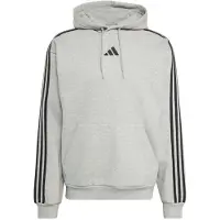 Adidas Camiseta deportiva 'Essentials 3-Stripes Fleece' gris / negro