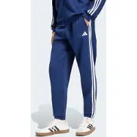 Adidas Pantalón 'Essentials 3-Stripes Fleece Tapered Cuffed' azul oscuro / blanco