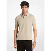 Michael Kors para hombre. CS652WR19P Polo de punto liso de algodón con ribete beige (S), Casual, Manga corta, outlet 2026.