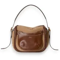 Ralph Lauren para mujer. 428P11041002 Minibolso satchel Polo ID de ante y piel beige (OSFA), Casual, outlet 2026.