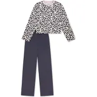 Schiesser Pijama ' Nightwear ' azul oscuro / gris claro / blanco