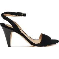 Ralph Lauren para mujer. 802P15730006 Sandalia Gracy de ante de oveja negro (40), Piel, 3 a 5cm, Hebilla, Casual, Fiesta, Clásico, La