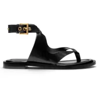Michael Kors para mujer. 40T6IRFS1L Sandalia Irene de piel con tiras cruzadas negro (37), Plano, Hebilla, Casual, outlet 2026.