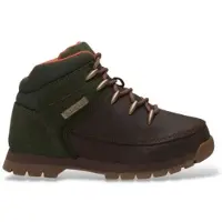 Timberland unisex para niños. TB0A5SRAAFK1 Botas de piel Euro Sprint marrón (33), Plano, Cordones, Casual, Outdoor, moda infantil, Timberlan