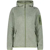 CMP - Women's Jacket Fix Hood Jacquard Knitted 3H19826 - Forro polar size 42, oliva/gris
