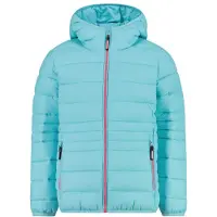 CMP - Girl's Down Jacket Fix Hood Taffeta - Chaqueta de fibra sintética size 110, azul/turquesa