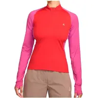 Nike - Women's ACG Dri-Fit Wildsee Quarter Zip L/S Top - Camiseta de manga larga size XL, rojo