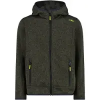 CMP - Boy's Jacket Fix Hood Jacquard Knitted - Forro polar size 104, oliva