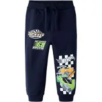 Name It Mini Pantalón 'Hot Wheels' navy / verde / naranja / blanco