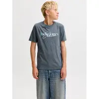 Jack & Jones Junior Camiseta 'JJTOM' azul claro / gris / blanco