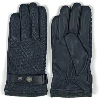 Howard London Guantes con dedos 'Leather Braided Gloves Axel Navy' navy