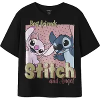 Name it Camiseta 'NKFADARA STITCH' azul / oro / rosa / negro