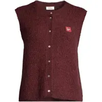 American vintage Chaleco de punto 'EAST' rojo oscuro