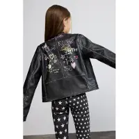 Desigual , Cazadora efecto piel, NiñOs, Poliuretano, Negro, 9/10