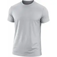 PANTONECLO Camiseta funcional 'Men's Gym Crew Neck Short Sleeve T-Shirt' gris claro