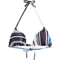 Next Top de bikini azul claro / azul oscuro / marrón / blanco