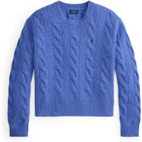 Ralph Lauren para mujer. 211A91216012 Jersey de lana y cachemira azul (M), Casual, Manga larga, outlet 2026.