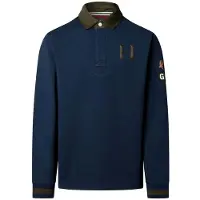 Hackett London para hombre. HM5700026 Polo rugby Multi Badge marino (3XL), Casual, Algodón, Manga larga, outlet 2026.