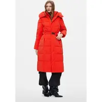 Desigual , Abrigo Acolchado Largo, Mujer, Poliuretano, Naranja, M