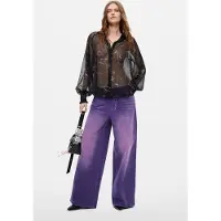 Desigual , Pantalón micropana Pierna Ancha, Mujer, Algodon, Rojo, 40