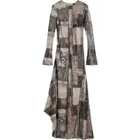 Desigual , Vestido fluido animal print, Poliester, MarróN, S