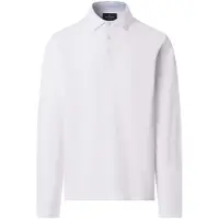 Hackett London para hombre. HM5500041 polo piqué manga larga fit clásico blanco (XL), Casual, Algodón, outlet 2026.
