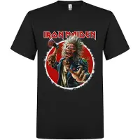 Iron Maiden Camiseta 'Axe Eddie Exploding Circle Back and Front T-Shirt' negro