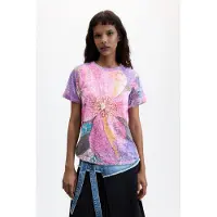 Desigual , Camiseta Estampada Flores, Mujer, Rojo, XL