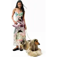 Desigual , Vestido Tirantes Estampado, Mujer, Poliester, Negro, S
