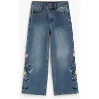 Desigual Vaquero 'Flower' azul denim / limón / petróleo / rosa