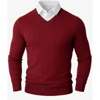 PANTONECLO Jersey 'Men’s Mock Sweater' burdeos