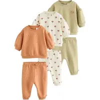 Next Conjunto ecru / caqui / naranja / rojo