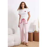 Trendyol Pijama rosa / púrpura / blanco