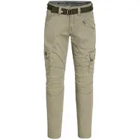 Timezone Pantalón cargo 'BenitoTZ Herren-Cargohose 100% Baumwolle inkl. Gürtel 4227 Light Tank Green' caqui