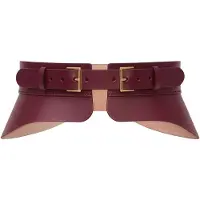 Haute Cuir Cinturón 'Crescent Peplum Belt' borgoña