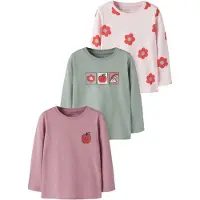 Name it Camiseta 'NMFNIA' verde / malva / rojo / blanco