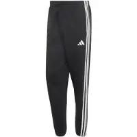 Adidas Pantalón 'Essentials 3-Stripes Fleece Tapered Cuffed' negro / blanco