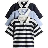 The Set Camiseta navy / azul claro / blanco