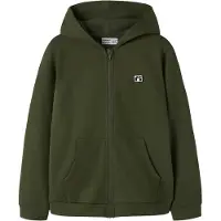 Name it Sudadera con cremallera 'NKMFLO' verde oscuro