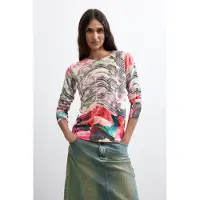 Desigual , Jersey Estampado Fino, Mujer, Rojo, L