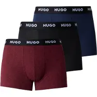 HUGO Calzoncillo boxer navy / burdeos / negro / blanco