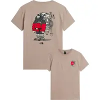 The North Face Camiseta marrón claro / rojo