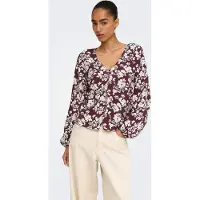 ONLY Blusa 'ONLZion' borgoña / blanco