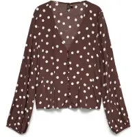 Vero Moda Blusa 'VMElisa' marrón / blanco
