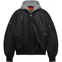 Superdry para hombre. M5012355A Chaqueta con capucha MA1 negra (S), Negro, Casual, Nylon, outlet 2026.