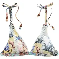 Next Top de bikini crema / azul paloma / frambuesa / blanco